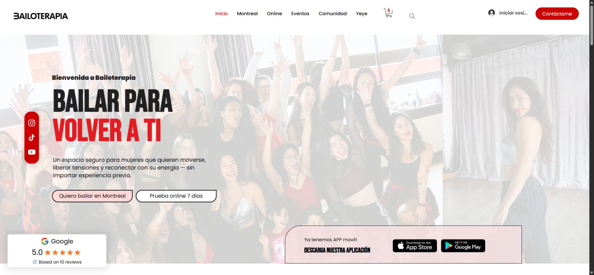 Dirección visual de Una web para bailar, reservar y volver